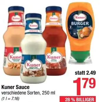 Maximarkt Kuner Sauce verschiedene Sorten, 250 ml Angebot