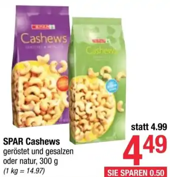 Maximarkt SPAR Cashews geröstet und gesalzen oder natur, 300 g Angebot