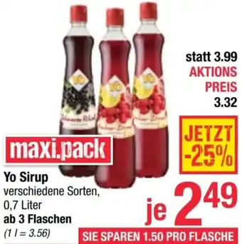 Maximarkt Yo Sirup verschiedene Sorten, 0,7 Liter Angebot