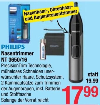Maximarkt PHILIPS Nasentrimmer NT 3650/16 Angebot