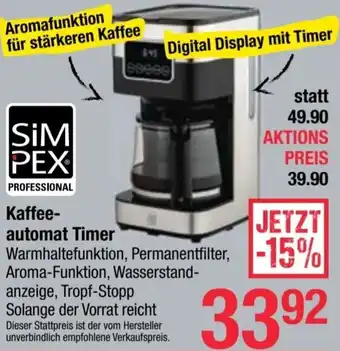 Maximarkt SIMPEX Kaffee- automat Timer Angebot