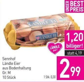 Sutterlüty Sennhof Ländle Eier aus Bodenhaltung Gr. M 10 Stück Angebot