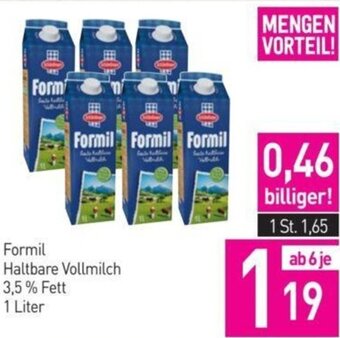 Sutterlüty Formil Haltbare Vollmilch 3,5% Fett 1 Liter Angebot