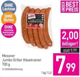Sutterlüty Messner Jumbo Griller Käsekrainer 700 g Angebot