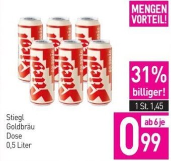 Sutterlüty Stiegl Goldbräu Dose 0,5 Liter Angebot