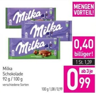 Sutterlüty Milka Schokolade 92 g/100 g Angebot