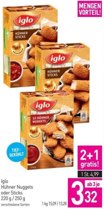 Sutterlüty Iglo Hühner Nuggets oder Sticks 220 g/ 250 g Angebot