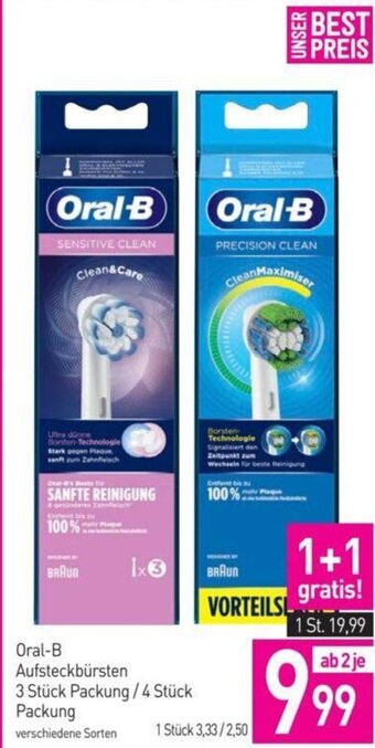 Sutterlüty Oral-B Aufsteckbürsten 3 Stück Packung / 4 Stück Angebot