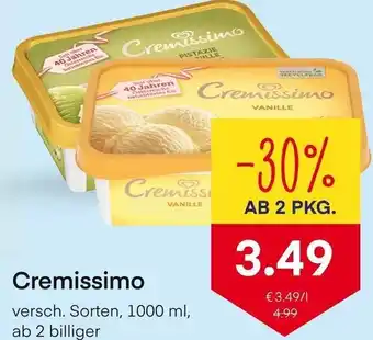 MPreis Cremissimo versch. Sorten, 1000 ml, ab 2 billiger Angebot