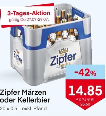 MPreis Zipfer Märzen oder Kellerbier 20 x 0.5 I, exkl. Pfand Angebot