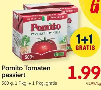 MPreis Pomito Tomaten passiert 500 g, 1 Pkg. + 1 Pkg. gratis Angebot