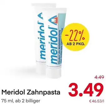 MPreis Meridol Zahnpasta 75 ml, ab 2 billiger Angebot