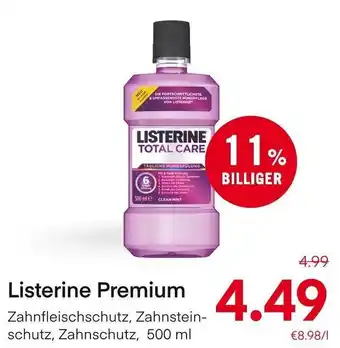 MPreis Listerine Premium Zahnfleischschutz, Zahnstein-schutz, Zahnschutz, 500 ml Angebot