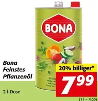 Nah&Frisch Bona Feinstes Pflanzenöl 2 I-Dose Angebot