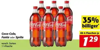 Nah&Frisch Coca-Cola, Fanta oder Sprite versch. Sorten 1 I-Flasche Angebot