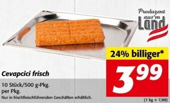 Nah&Frisch Cevapcici frisch 10 Stück/500 g-Pkg. per Pkg. Angebot