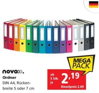 Pagro Diskont novo. Ordner DIN A4, Rücken-breite 5 oder 7 cm Angebot