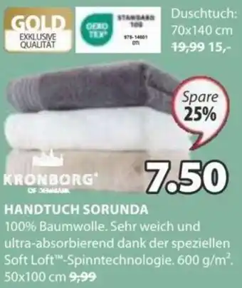 JYSK HANDTUCH SORUNDA 50x100 cm Angebot