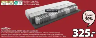 JYSK TASCHENFEDERKERNMATRATZE GOLD S70 DREAMZONE 90x190/200 cm Angebot