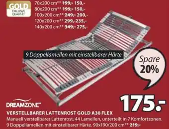 JYSK VERSTELLBARER LATTENROST GOLD A30 FLEX 90x190/200 cm** Angebot