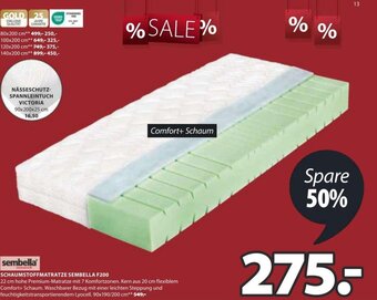 JYSK SCHAUMSTOFFMATRATZE SEMBELLA F200 90x190/200 cm Angebot