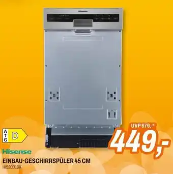 Expert Hisense EINBAU-GESCHIRRSPÜLER 45 CM HI520D10X Angebot
