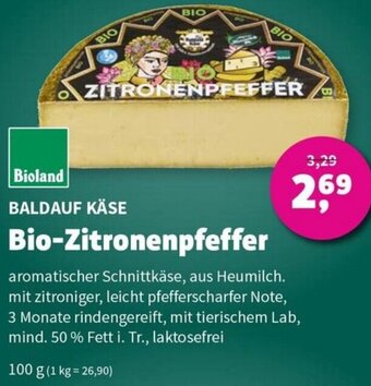 Denn's Biomarkt BALDAUF KÄSE Bio-Zitronenpfeffer 100 g Angebot