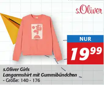 Strasser Markt S.Oliver Girls Langarmshirt Mit Gummibündchen Angebot