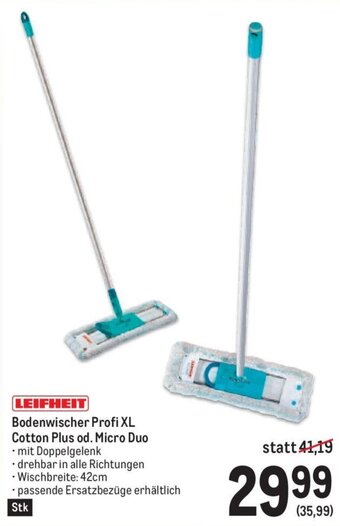 Metro LEIFHEIT Bodenwischer Profi XL Cotton Plus od. Micro Duo Angebot