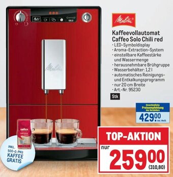 Metro Melitta Kaffeevollautomat Caffeo Solo Chili red Angebot