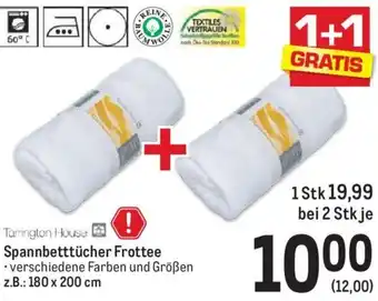 Metro Tarrington House Spannbetttücher Frottee verschiedene Farben und Größen z.B.: 180 x 200 cm Angebot