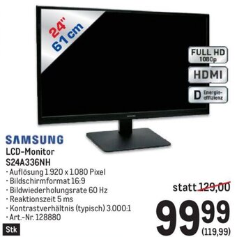 Metro SAMSUNG LCD-Monitor S24A336NH Angebot