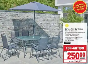Metro Garten-Set Sardinien Maße: (BxTxH) 150x90x72cm und 1 Schirm Ø 270cm Art.-Nr. 84868 Angebot