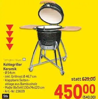 Metro Tarrington House Kohlegriller Keramik Ø 54cm Angebot