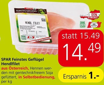 Spar SPAR FEINSTES GEFLÜGEL Hendifilet Angebot
