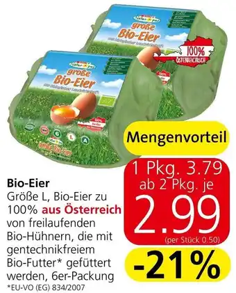 Spar Bio-Eier Größe L, Bio-Eier zu 100% aus Österreich Angebot