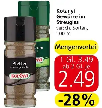 Spar Kotanyi Gewürze im Streuglas versch. Sorten, 100 ml Angebot