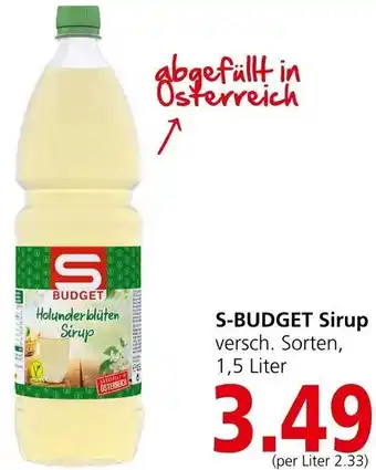 Spar S-BUDGET Sirup versch. Sorten, 1,5 Liter Angebot