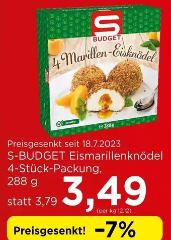 Spar S-BUDGET Eismarillenknödel 4-Stück-Packung 288 g Angebot