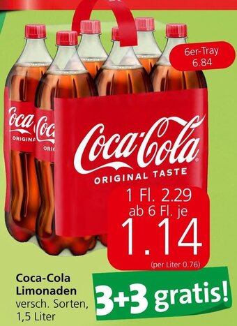 Spar Coca-Cola Limonaden versch. Sorten, 1,5 Liter Angebot