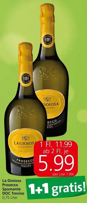 Spar La Gioiosa Prosecco Spumante DOC Treviso 0,75 Liter Angebot