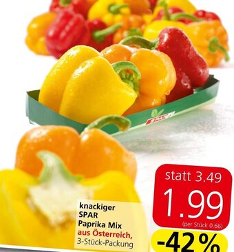 Spar knackiger SPAR Paprika Mix aus Österreich, 3-Stück-Packung Angebot