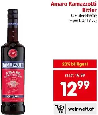 Interspar Amaro Ramazzotti Bitter 0,7-Liter-Flasche Angebot