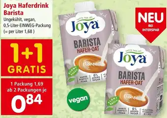 Interspar Joya Haferdrink Barista Ungekühlt, vegan, 0,5-Liter-EINWEG-Packung Angebot