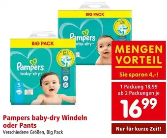 Interspar Pampers baby-dry Windeln oder Pants Verschiedene Größen, Big Pack Angebot