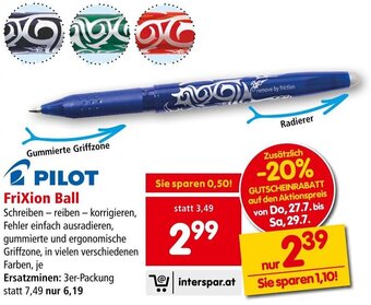 Interspar PILOT FriXion Ball Angebot
