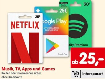 Interspar Musik, TV, Apps und Games Angebot
