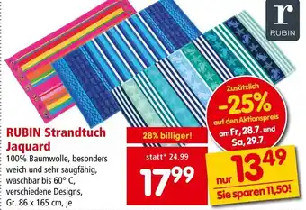 Interspar RUBIN Strandtuch Jaquard Gr. 86 x 165 cm, je Angebot