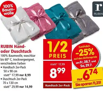 Interspar RUBIN Hand-oder Duschtuch Handtuch 2er-Pack Angebot