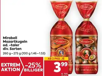 Billa Mirabell Mozartkugeln od. -taler div. Sorten 260 g- 273 g Angebot